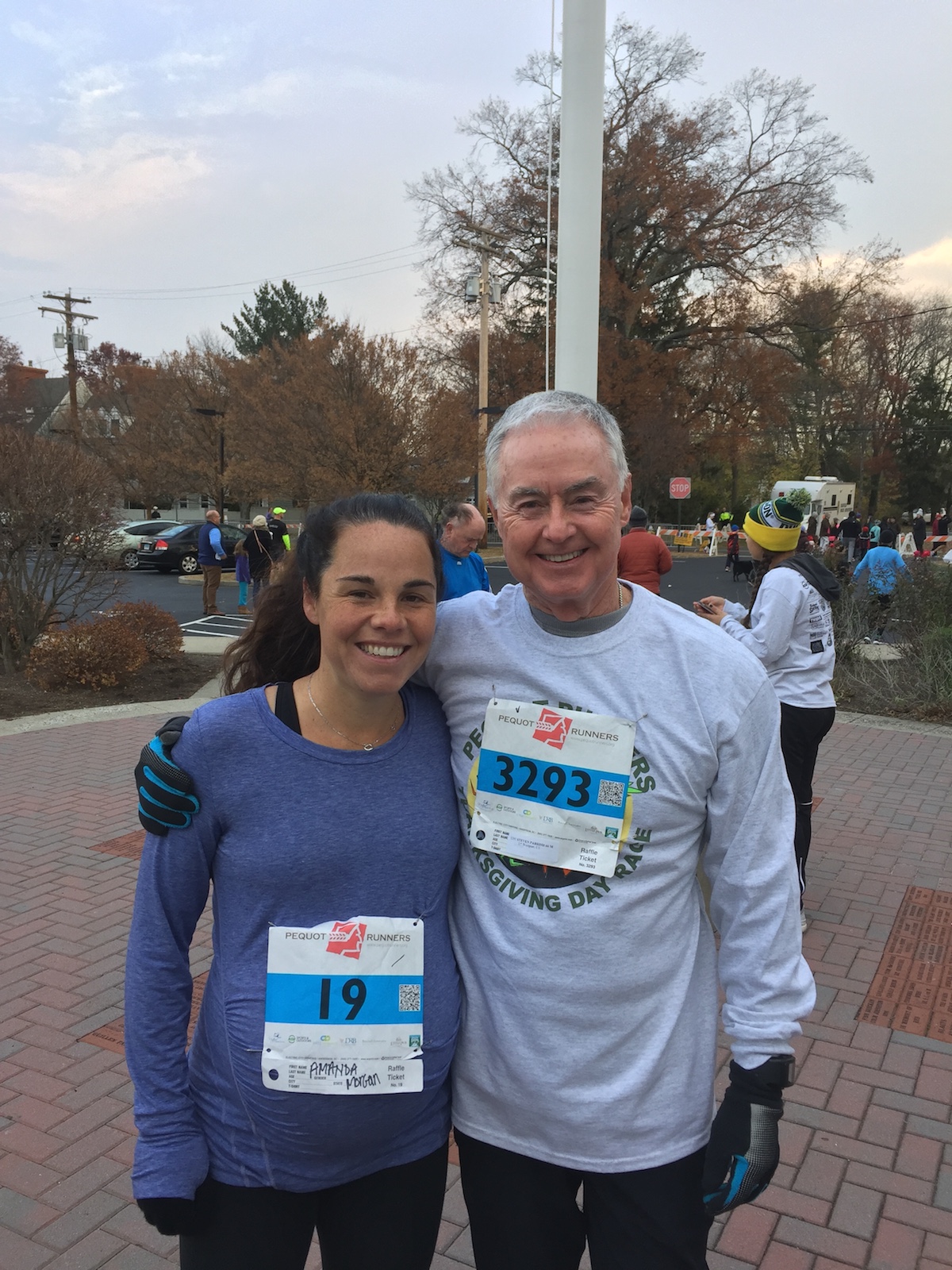 Amanda and her father at last year's Turkey Trot.