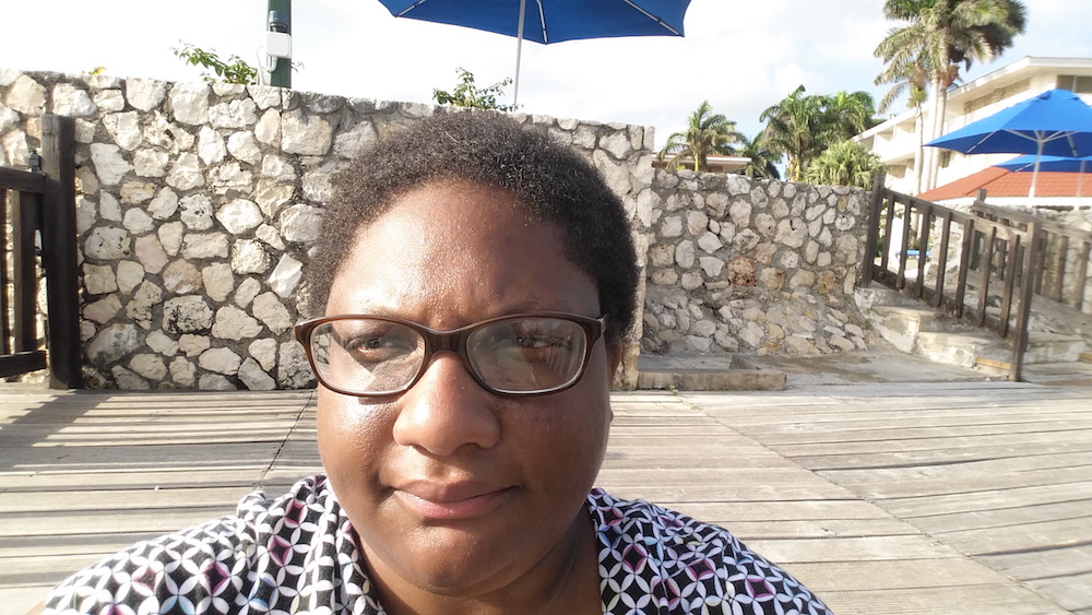 The author on her first day in Jamaica