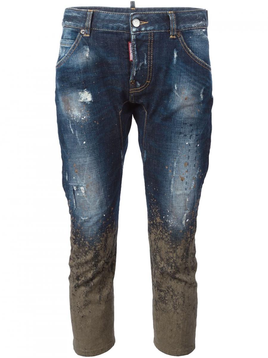 2. DSquared Mud Print Crop Jeans. 