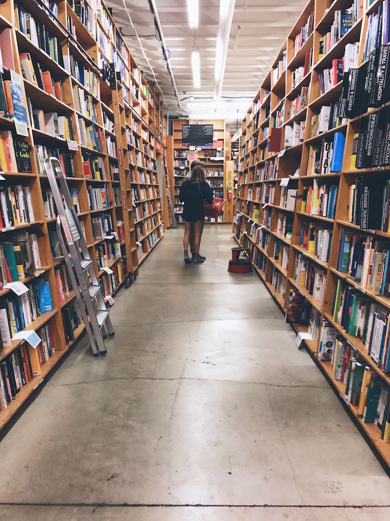 Powell's book store. Portland. This is not my kids' idea of a vacation. 