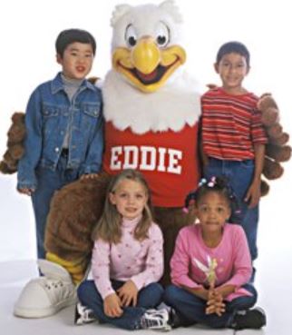 Eddie Eagle with kids. Credit: Facebook