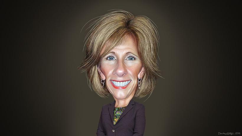 By DonkeyHotey (Betsy DeVos - Caricature) [CC BY-SA 2.0 (http://creativecommons.org/licenses/by-sa/2.0)], via Wikimedia Commons