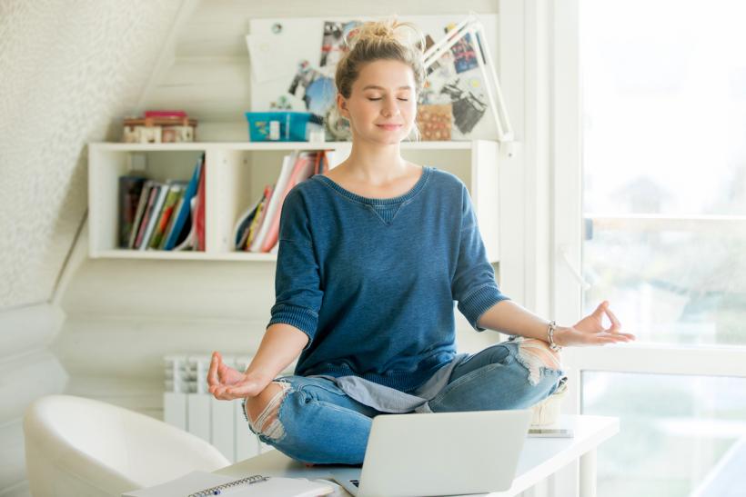 THIS COULD BE YOU: clear skin, easy smile, GOOP-recommended ergonomic office chair that you forgo in favor of meditating on top of your tiny, clean desk. Probably an apple cider vinegar shot waiting for you in the kitchen.