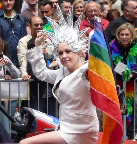 Cyndi Lauper at the San Francisco LGBT Pride Parade (Credit: Wikimedia Commons)