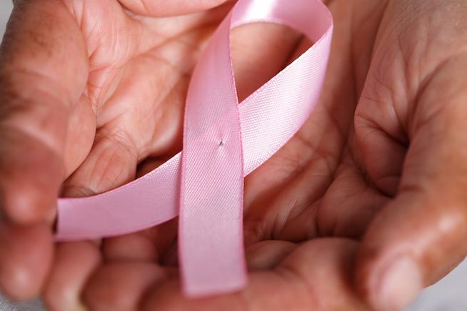 Cut it out with the pink ribbons.