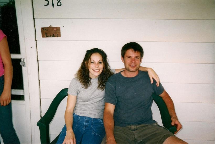 Jennifer Herbstritt (sister) and Jeremy Herbstritt on their aunt's front porch. (Courtesy of the Herbstritt family)