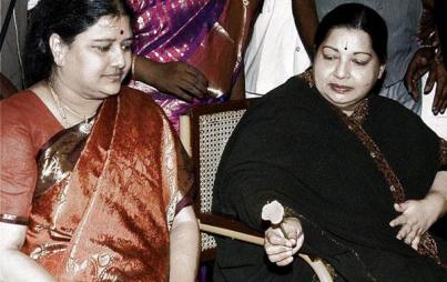 Sasikala Natarajan, left, and J. Jayalalitha, right, are now both in jail.