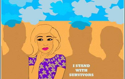 How could he stand with survivors when he had sexually assaulted me, had made me feel so scared and sickened and not safe? (Artwork: Tess Emily Rodriguez)
